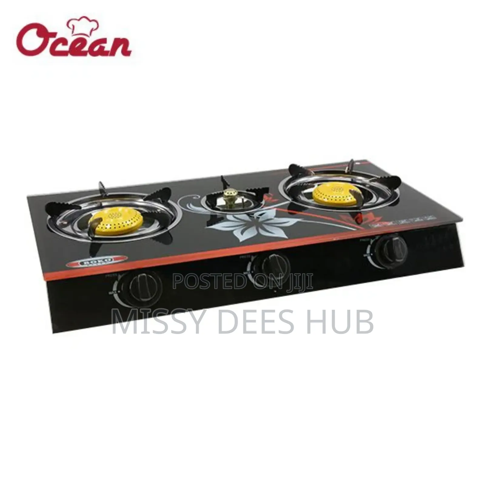 3 Burner Tempered Glasstop Cooker