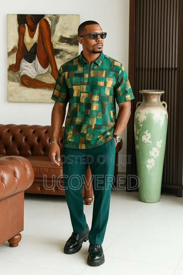 Men’S 2 Piece Top and Down Beach Vacation Outfit Pants