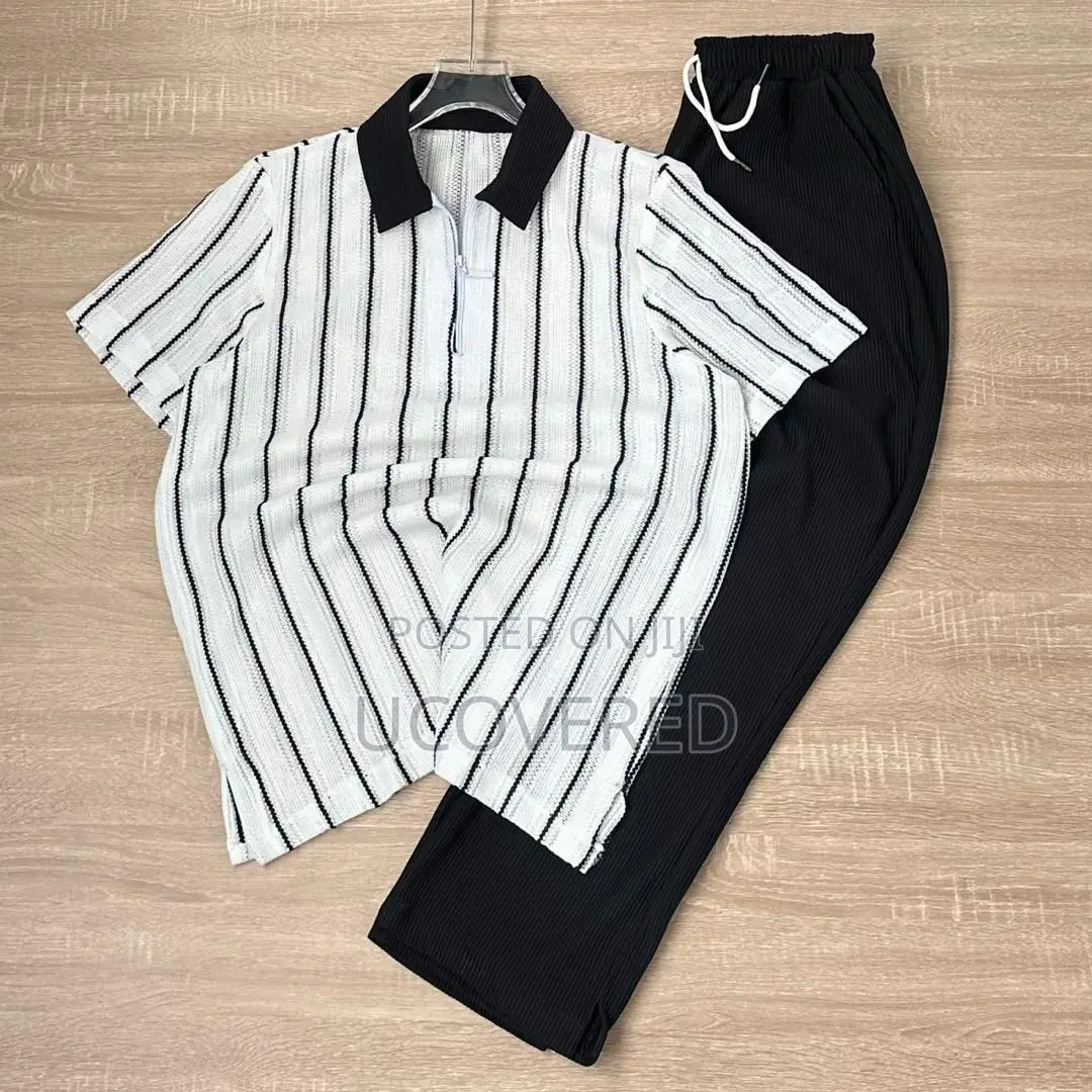 Men’S 2 Piece Top and Down Beach Vacation Outfit Pants