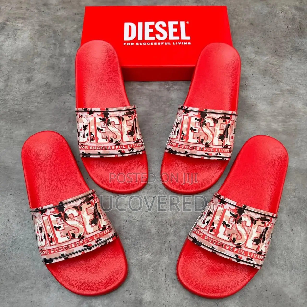 Diesel Open Toe Shower Slip on Slides/Slippers