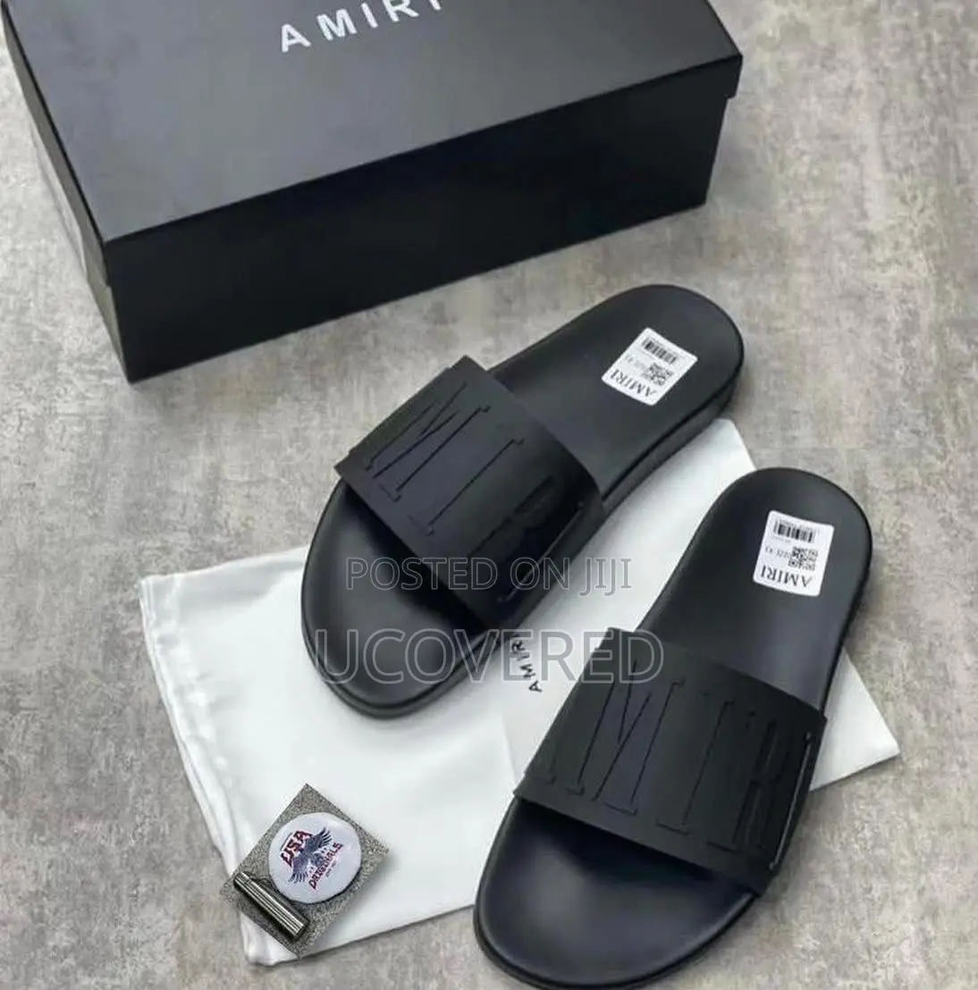 Amiri Open Toe Shower Slip on Slides/Slippers