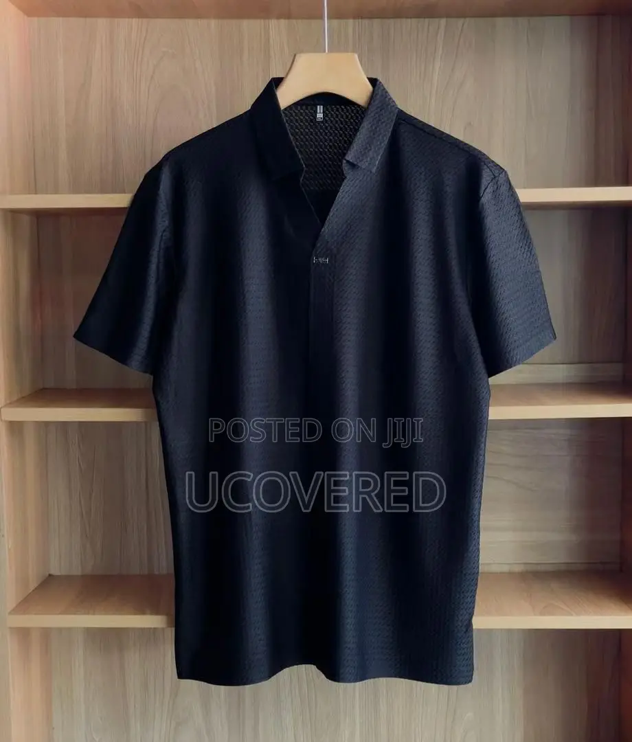 Men’S Short Sleeve Button Down Stripe Shirt