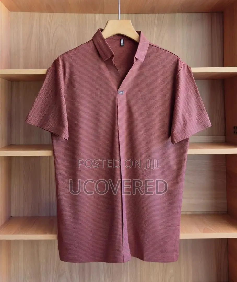 Men’S Short Sleeve Button Down Stripe Shirt