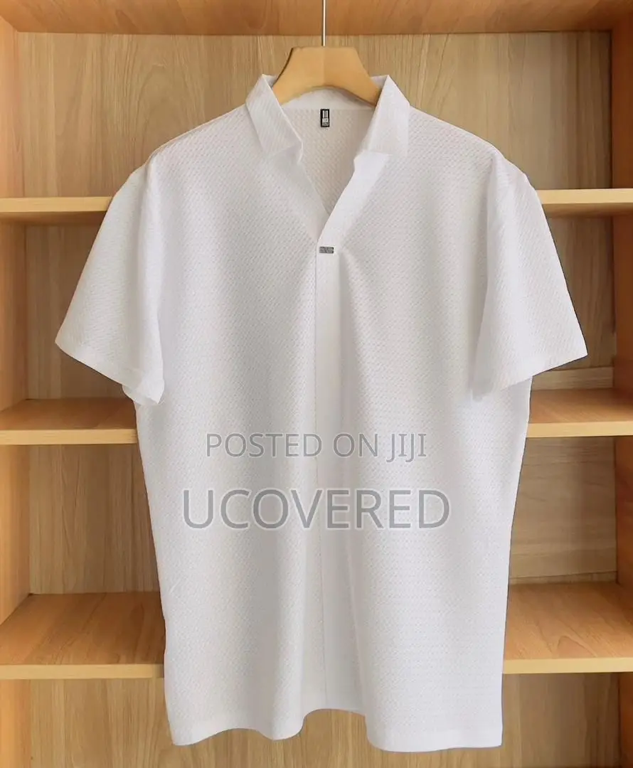Men’S Short Sleeve Button Down Stripe Shirt