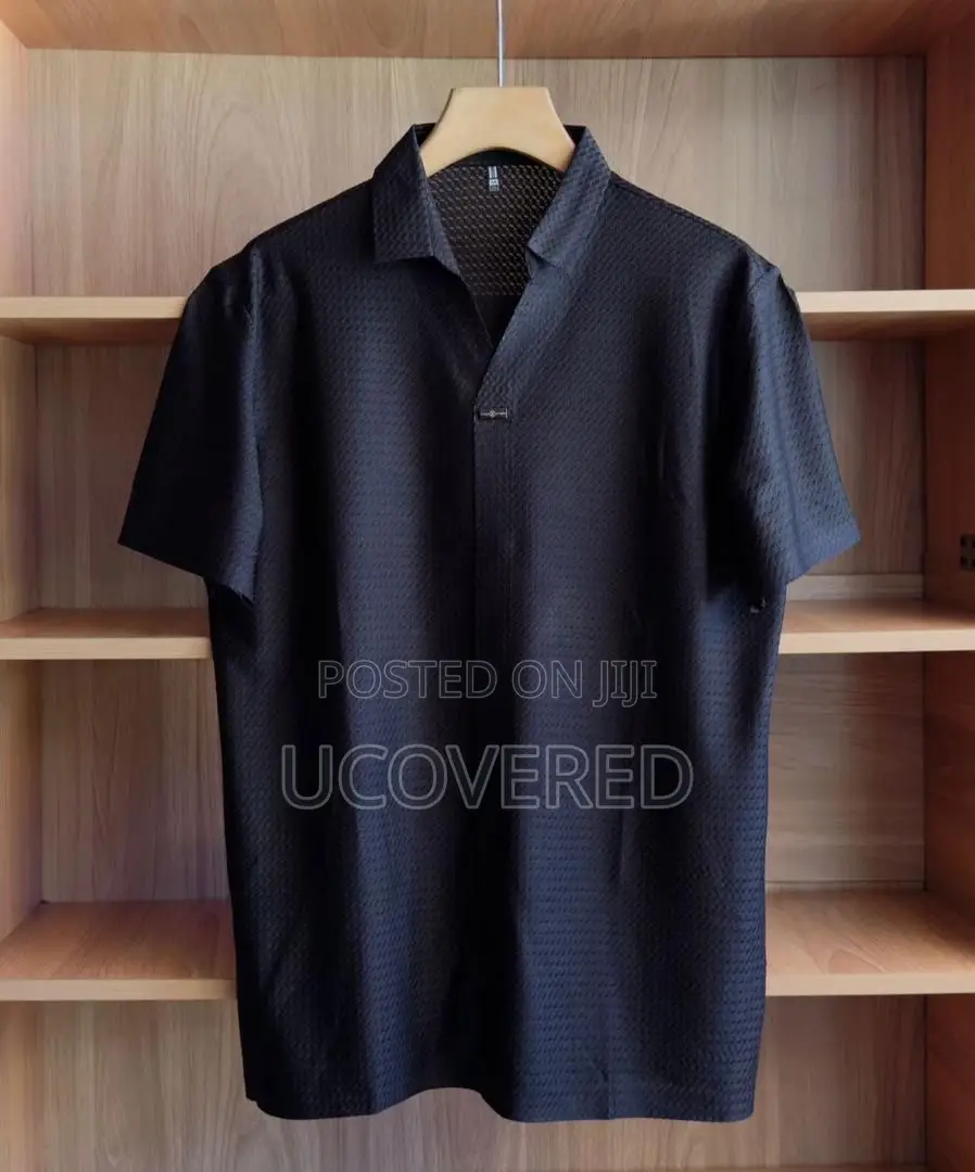 Men’S Short Sleeve Button Down Stripe Shirt