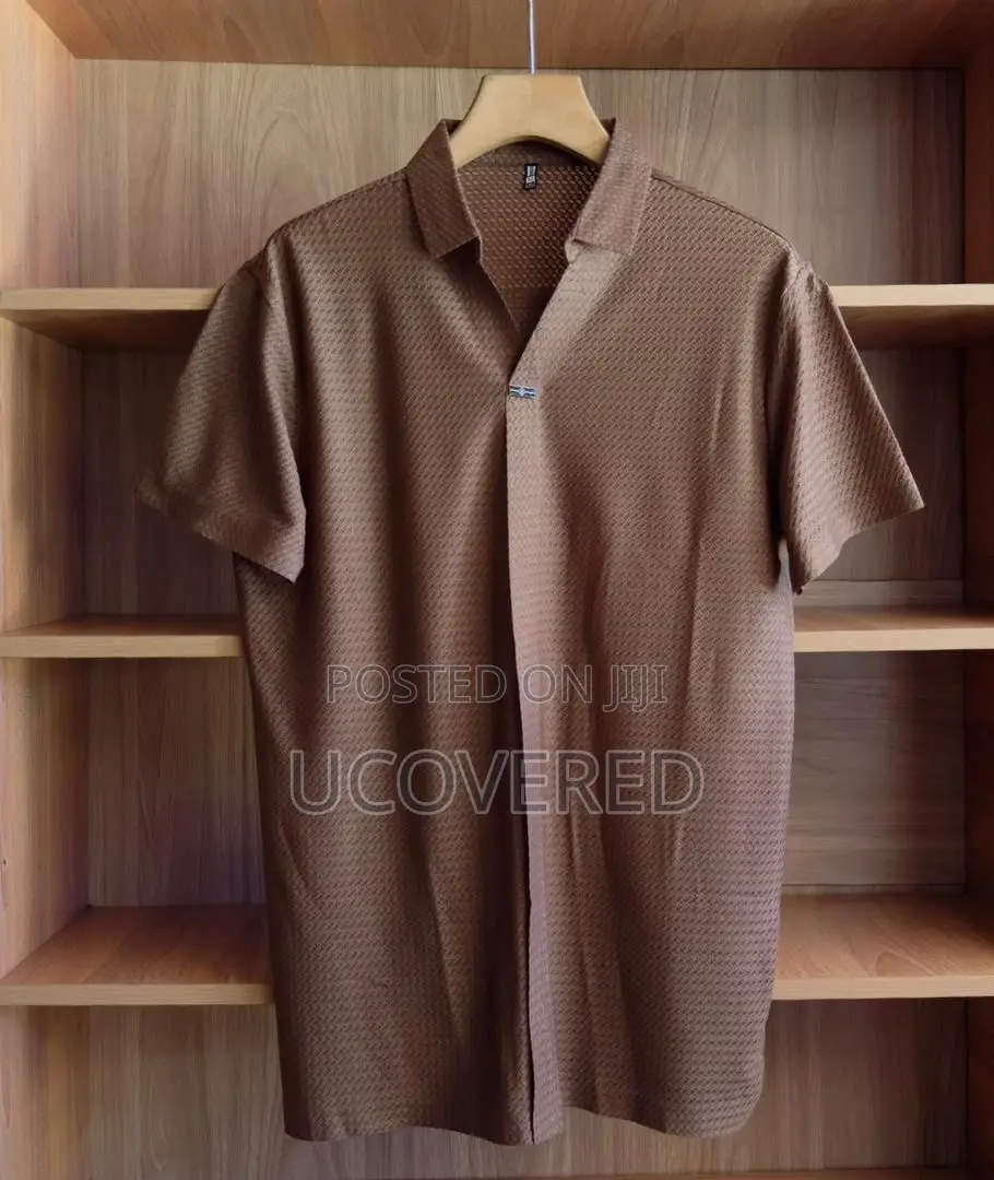 Men’S Short Sleeve Button Down Stripe Shirt
