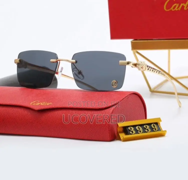 Cartier Men’S Sunglasses Fashion Rimless Rectangular Shape