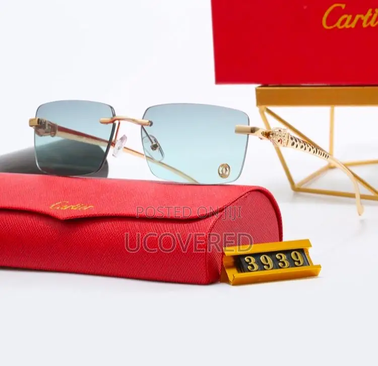 Cartier Men’S Sunglasses Fashion Rimless Rectangular Shape