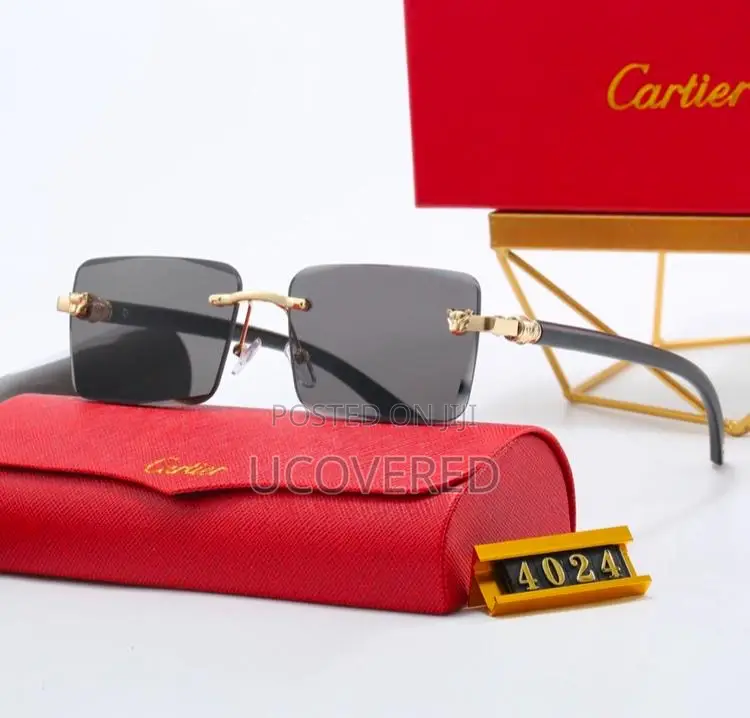 Cartier Men’S Sunglasses Fashion Rimless Rectangular Shape
