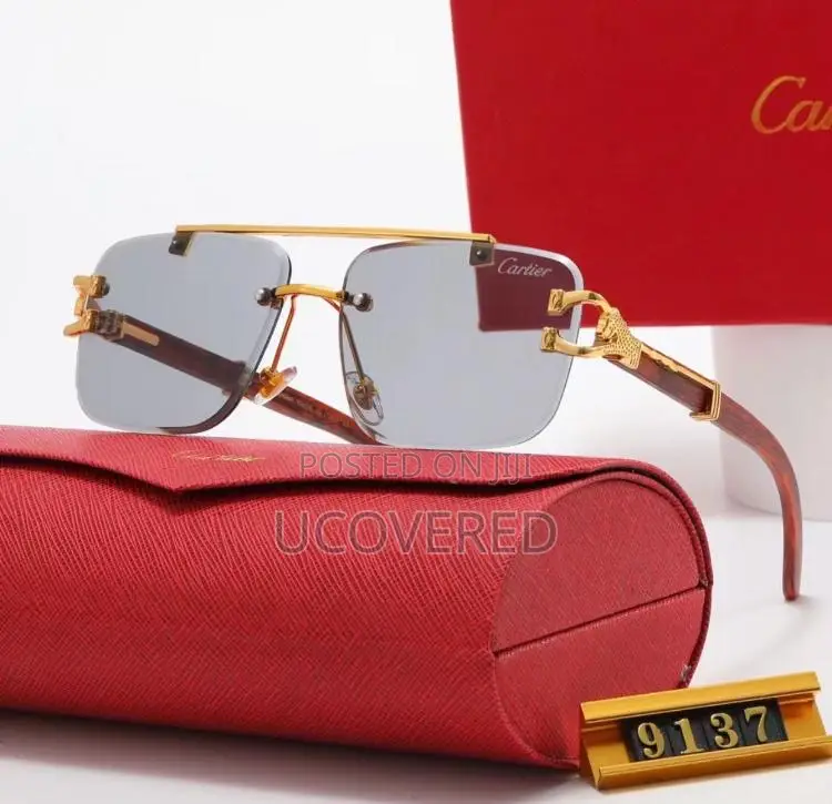 Cartier Men’S Sunglasses Fashion Rimless Rectangular Shape