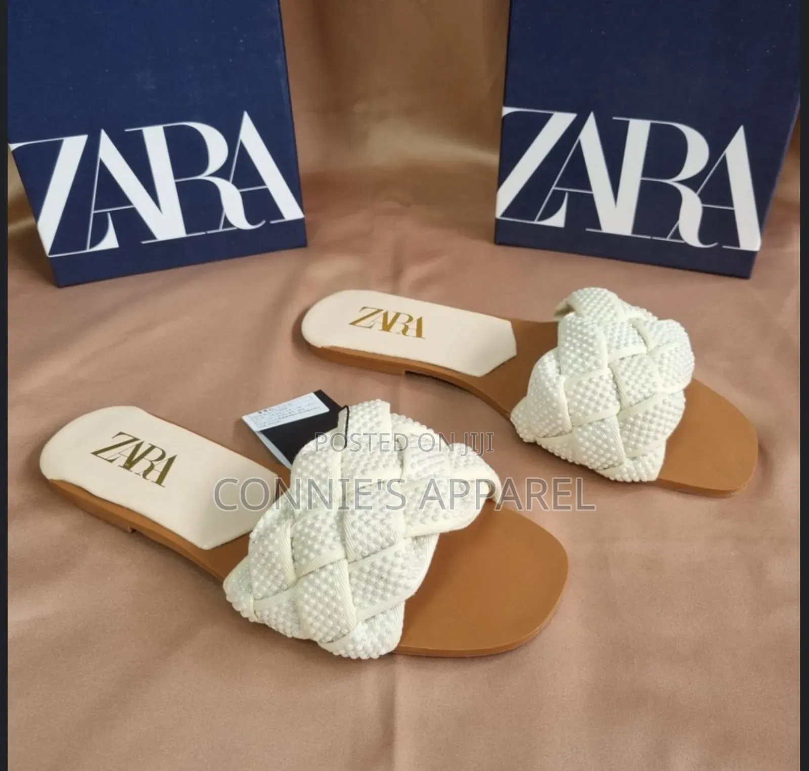 Zara Beaded Flat Slippers for Women