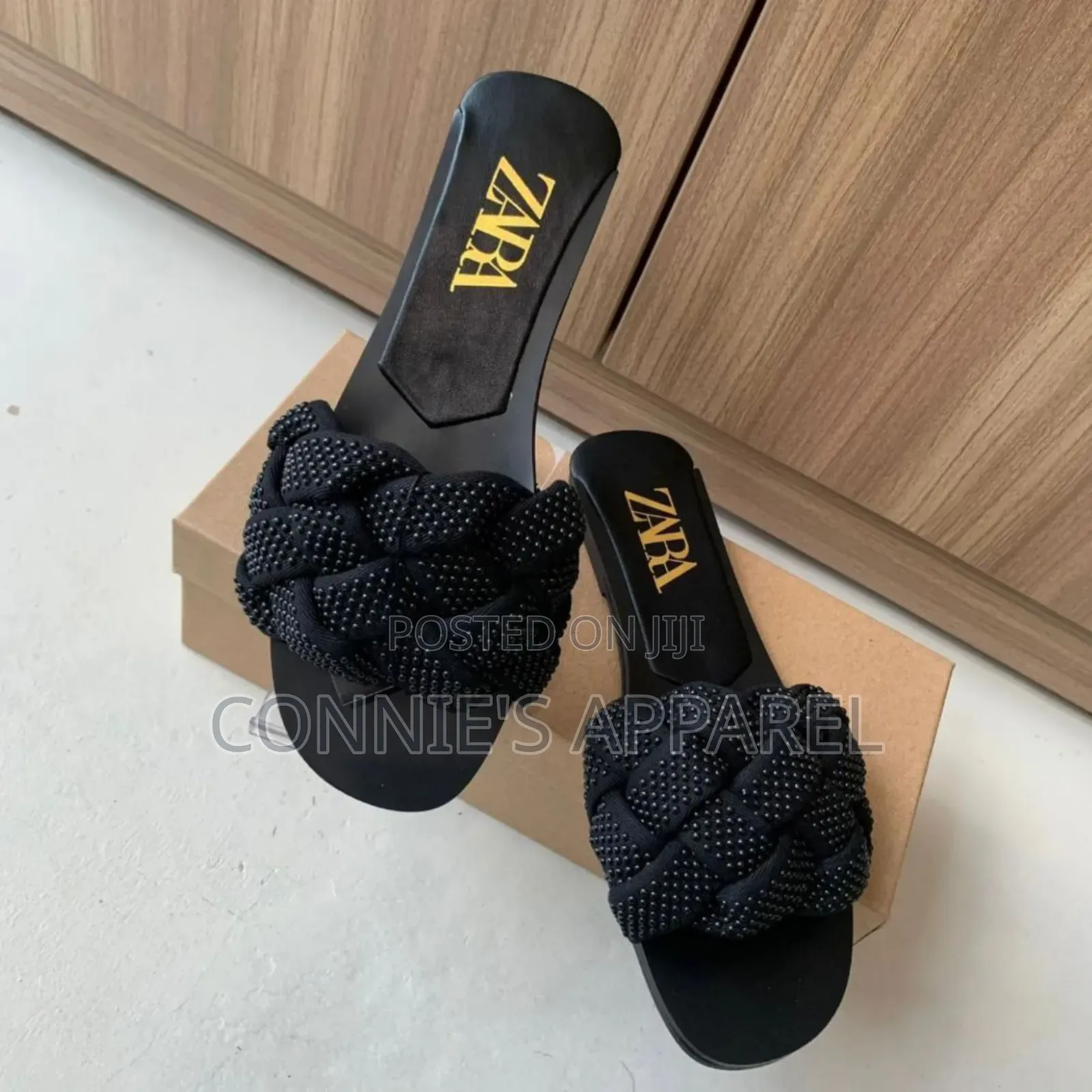 Zara Beaded Flat Slippers for Women