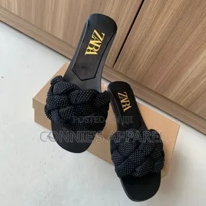 Zara Beaded Flat Slippers for Women