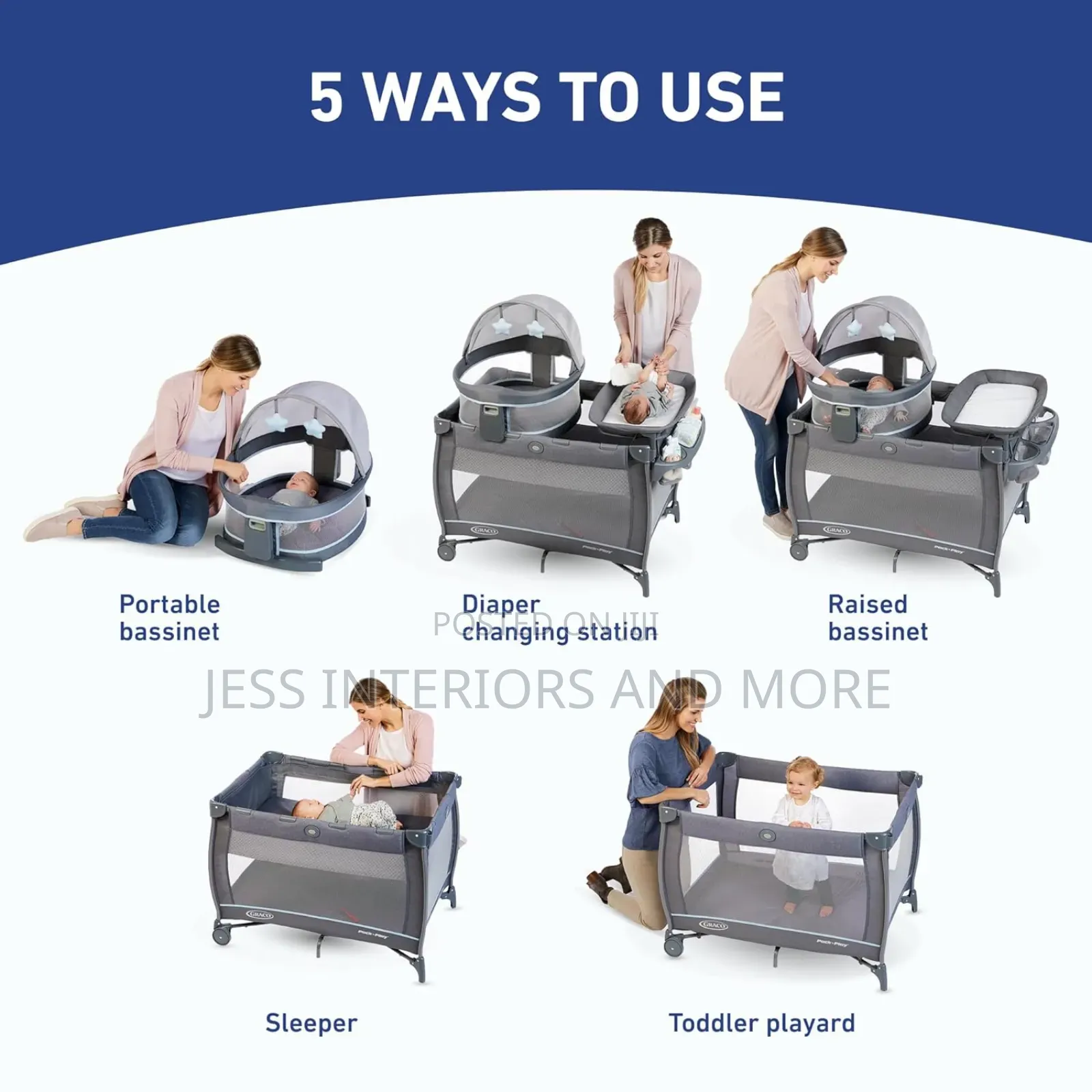 Baby Cot (Graco Pack 'N Play Dome Lx Playard Travel Crib)