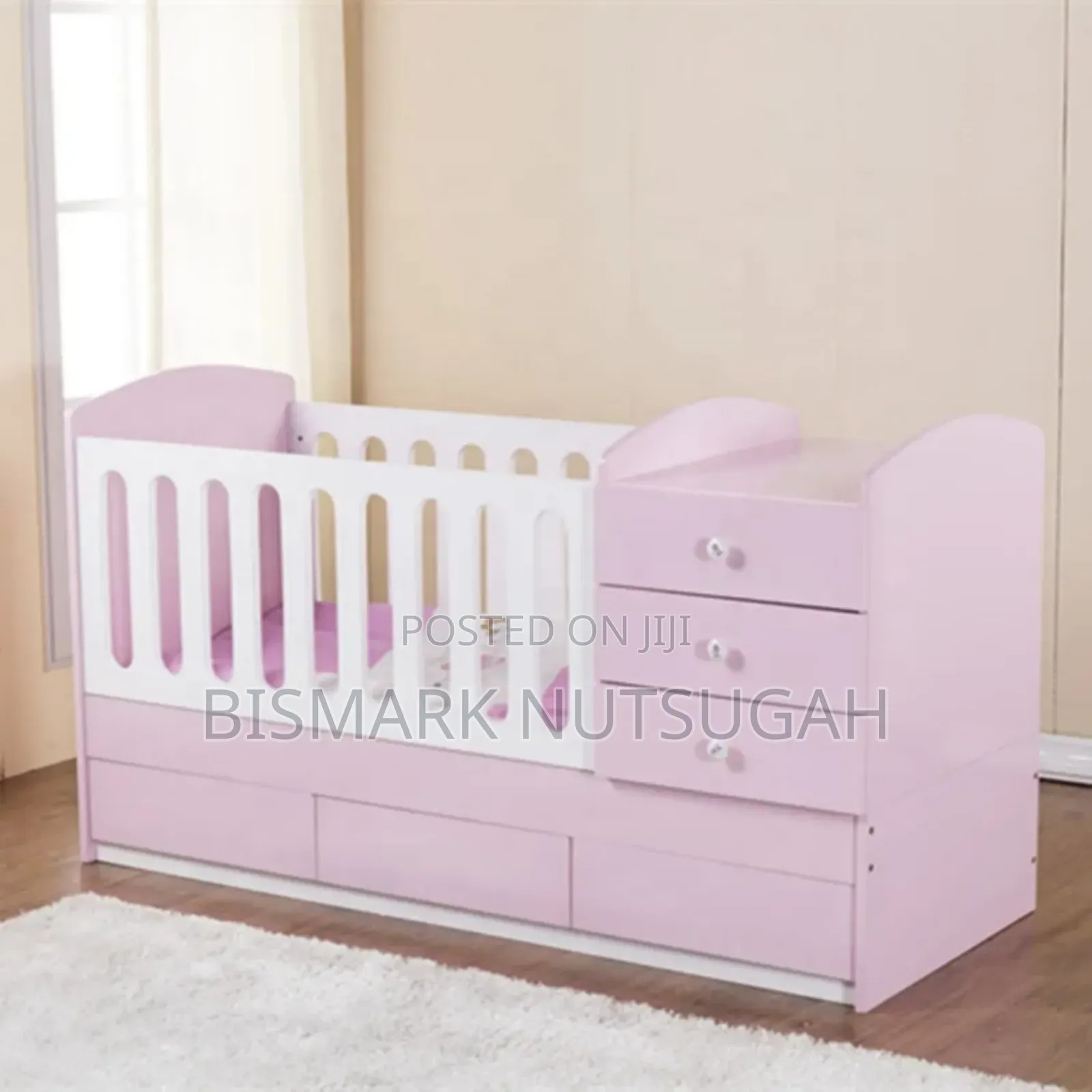 Drawer Wooden Baby Cot Bed