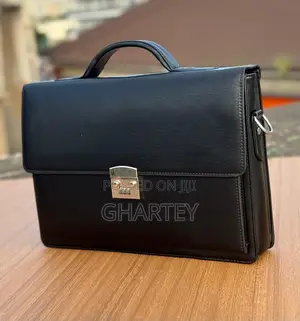High Quality Leather Approved Lock Bag in Brown Black