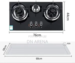 3 Burner Gas Countertop Gas Cooktop, Tempered Glass Hob