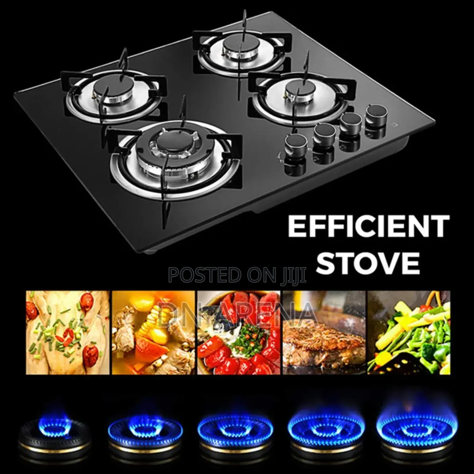 LPG Gas Stove Cooktop With 4 Burners Built-in Gas Hob