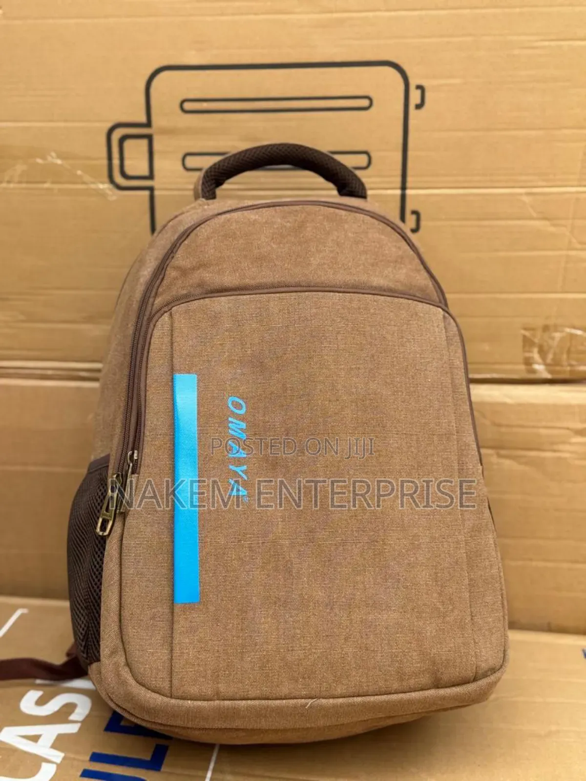 Omaya Khaki Backpack With Strong Texture for All Occasions