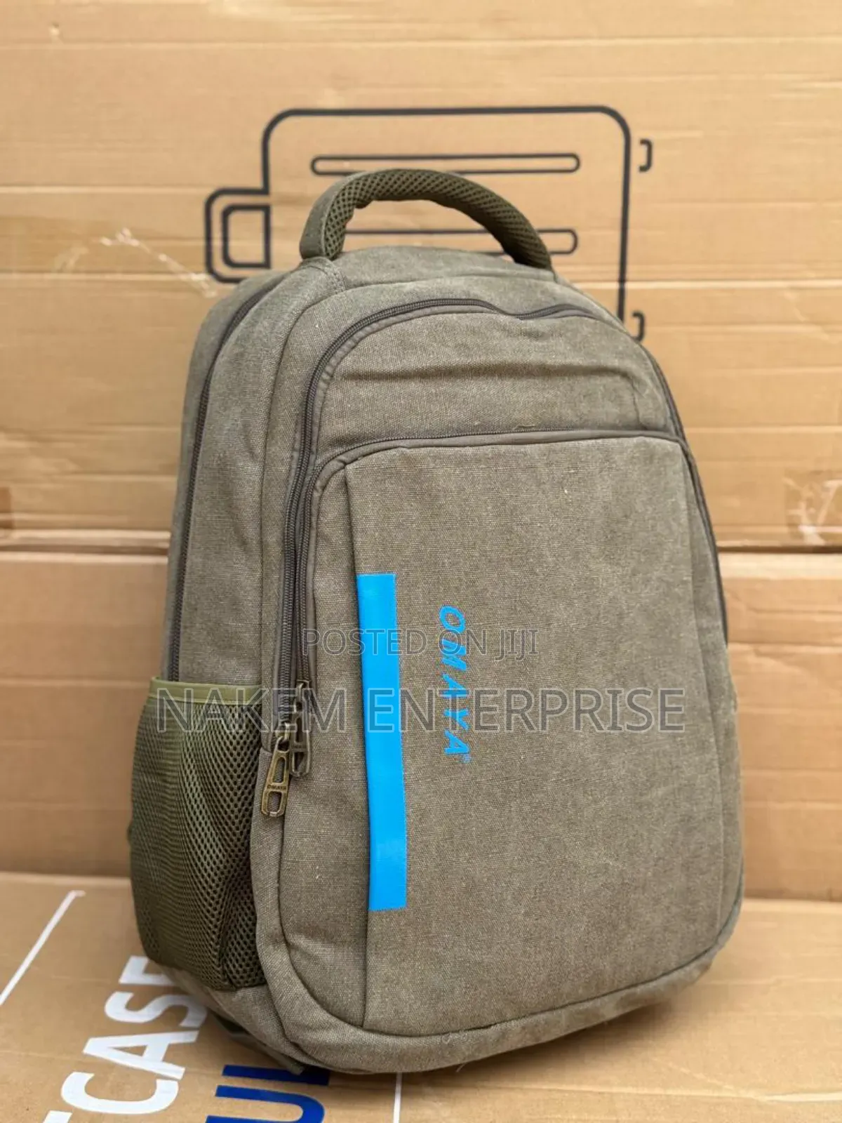 Omaya Khaki Backpack With Strong Texture for All Occasions