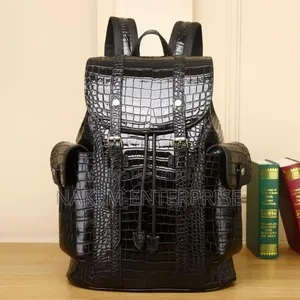 Unisex Large Capacity Crocodile Leather Backpack