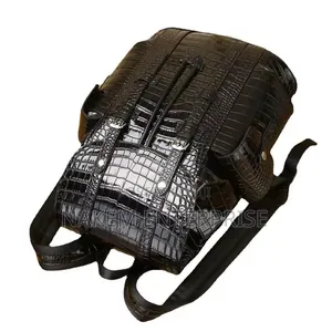 Unisex Large Capacity Crocodile Leather Backpack