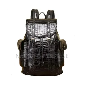 Unisex Large Capacity Crocodile Leather Backpack