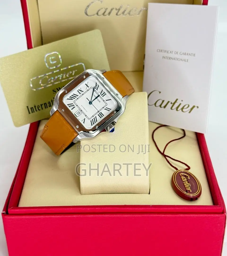 Cartier Santos Mechanical Analog Date Display Watch for Men
