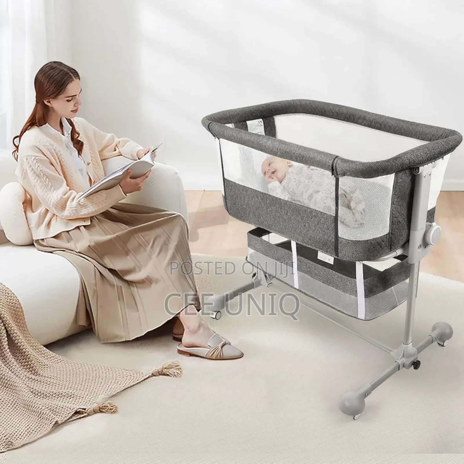 Baby Bed Side Crib With Storage Basket
