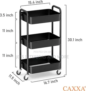 3-Tier Rolling Metal Storage Organizer