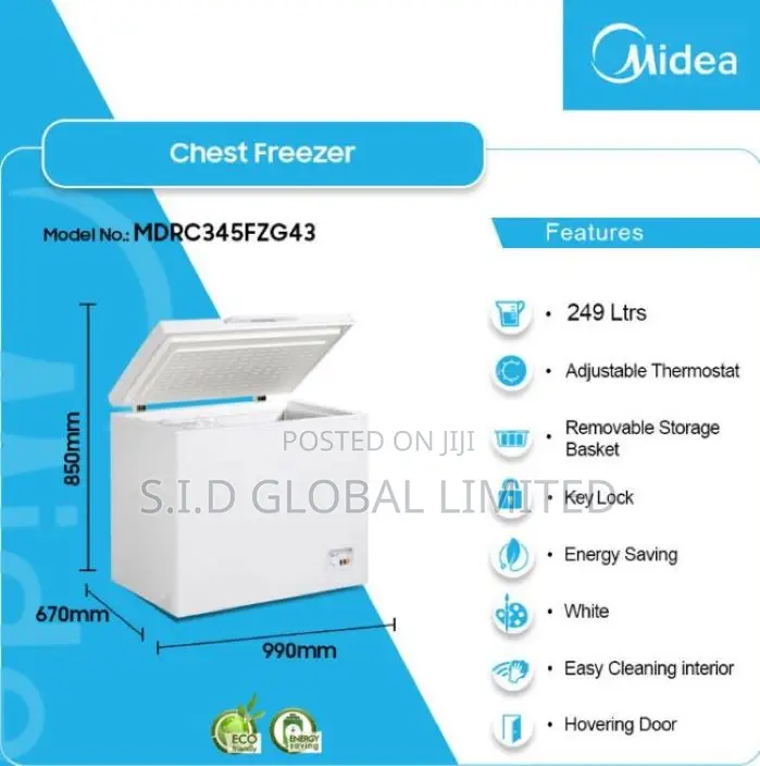 Midea 249l Chest Freezer Mdrc345fzg43