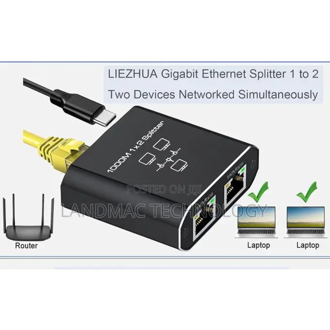 Gigabit Network Connector Two-Way Splitter Switch