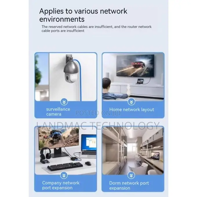 Gigabit Network Connector Two-Way Splitter Switch