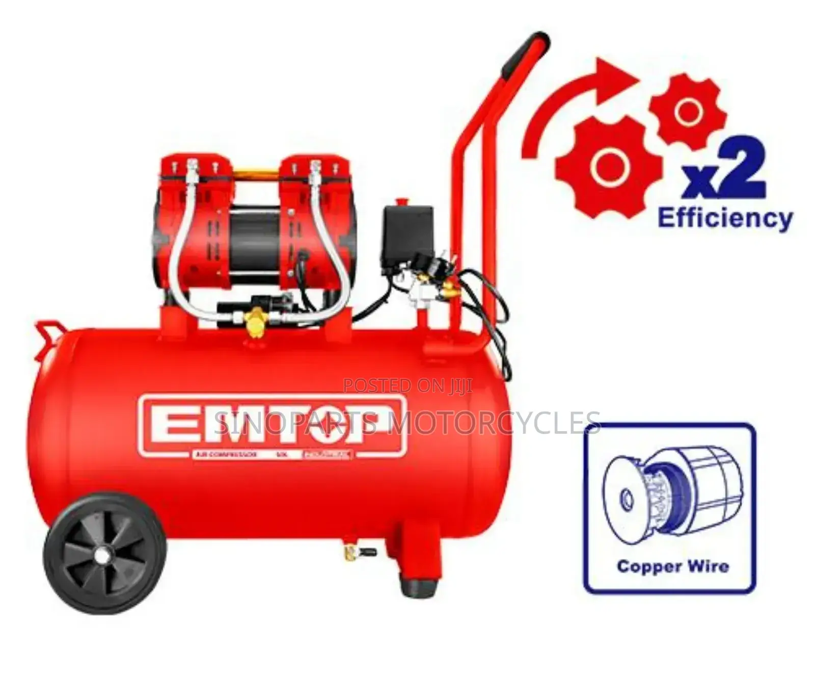Emtop Eacps15243 Silent Air Compressor 24l 1.5hp Lab-Proved Powerhouse