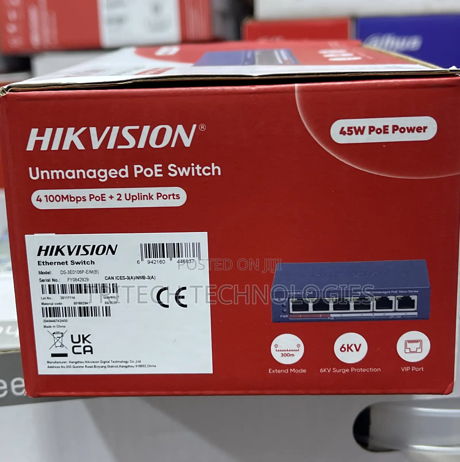 Hikvision 4port Unmanaged Poe With 2 Uplink Ds-3e0106p-E/M