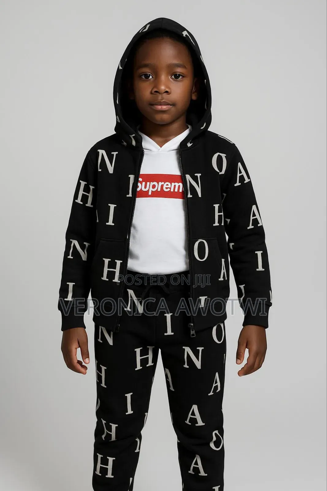 Tracksuit With Long Sleeve Shirt. White N Black Available