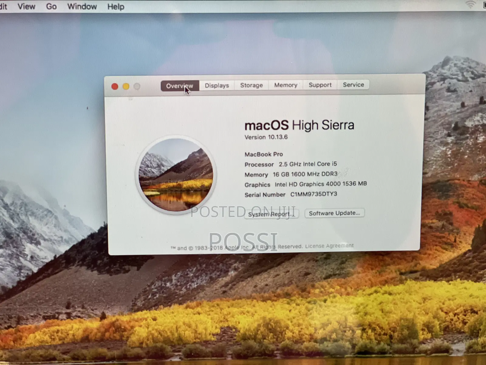 Laptop Apple MacBook 2012 16GB Intel Core I5 HDD 500GB