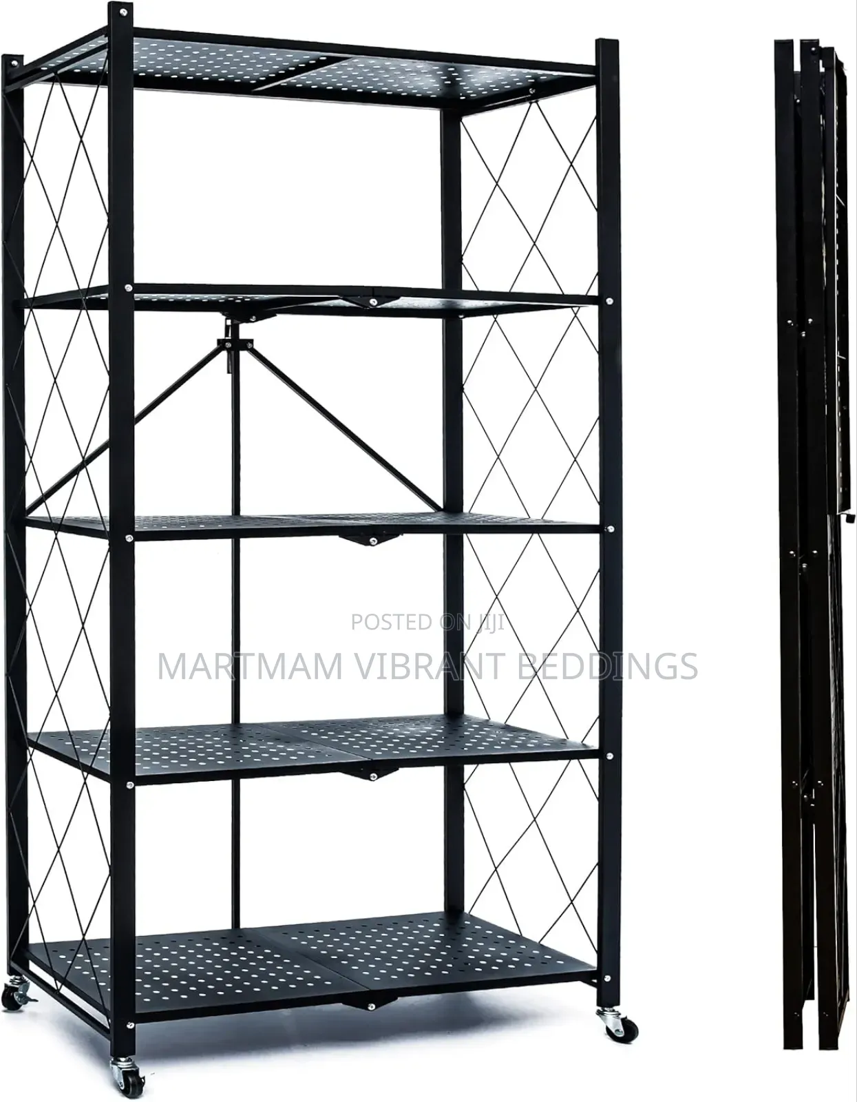 Foldable Storage Rack With Wheels