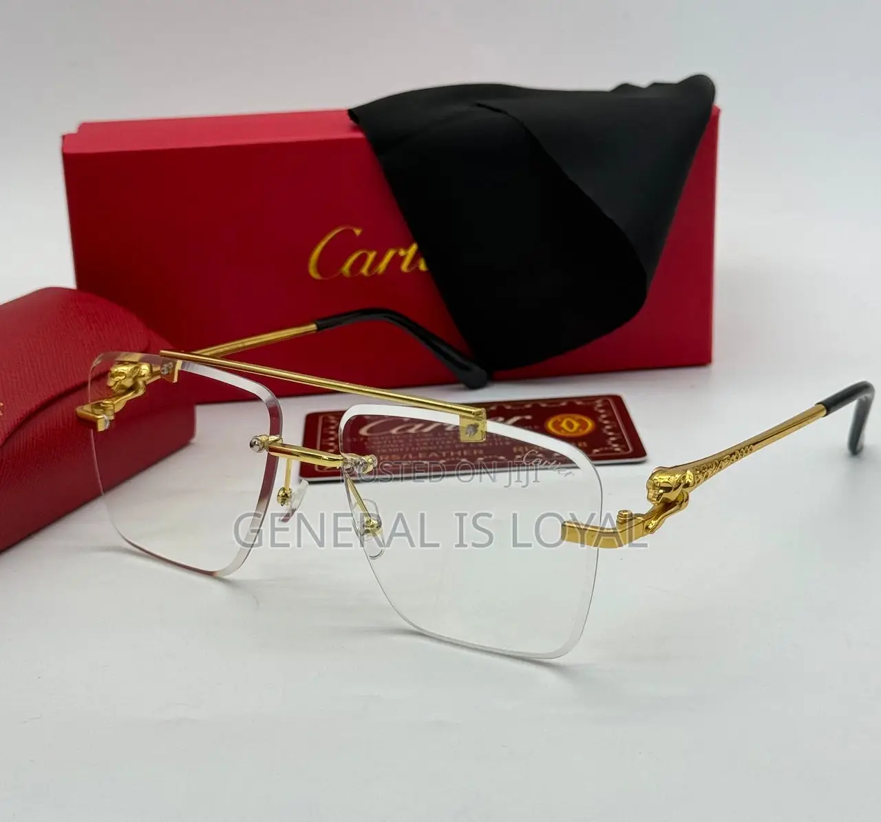 Cartier Rectangle Woody Handle Glasses