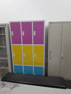 Multicoloured Metal Cabinet With 9doors