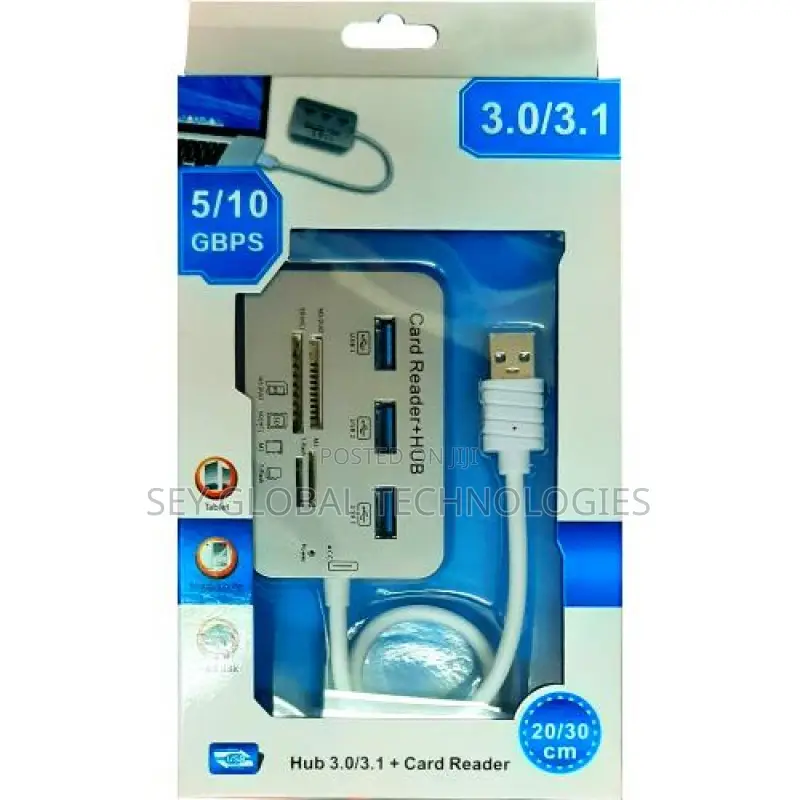 3port Hub 3.0 + 4 Slot All-in-One Card Reader