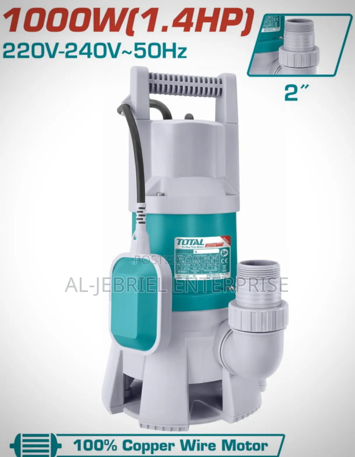 Sewage Water Pump 1.4 Hp - Total