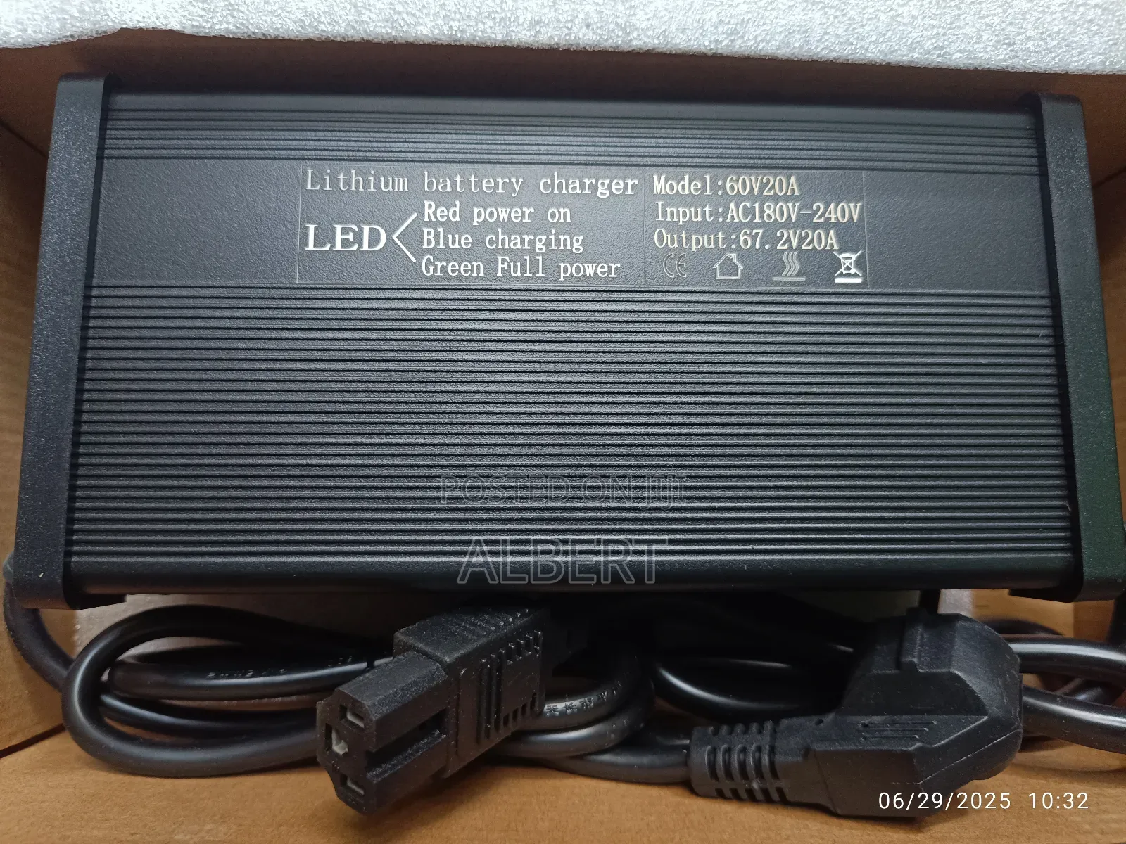 60v20a Lithium Charger for Ev/Bike