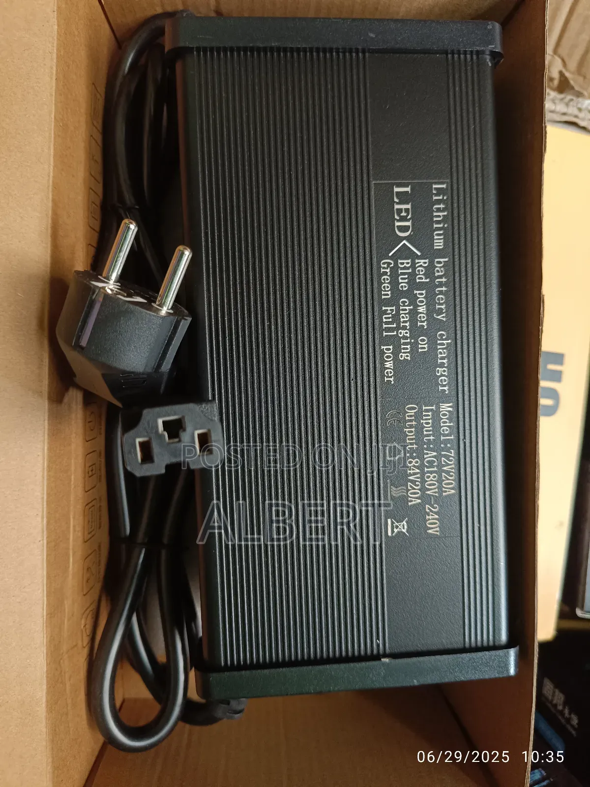 60v 72v 20a Lithium Charger for Ev/Bike
