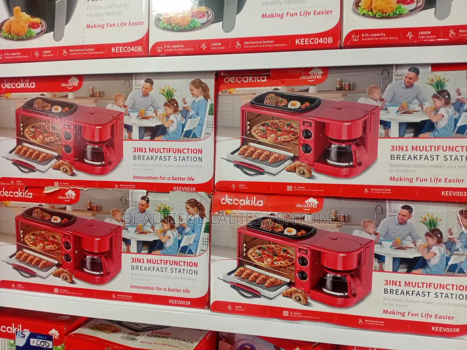Decakila Breakfast Station 3-N-1 Oven, Fryingpan Coffeemaker