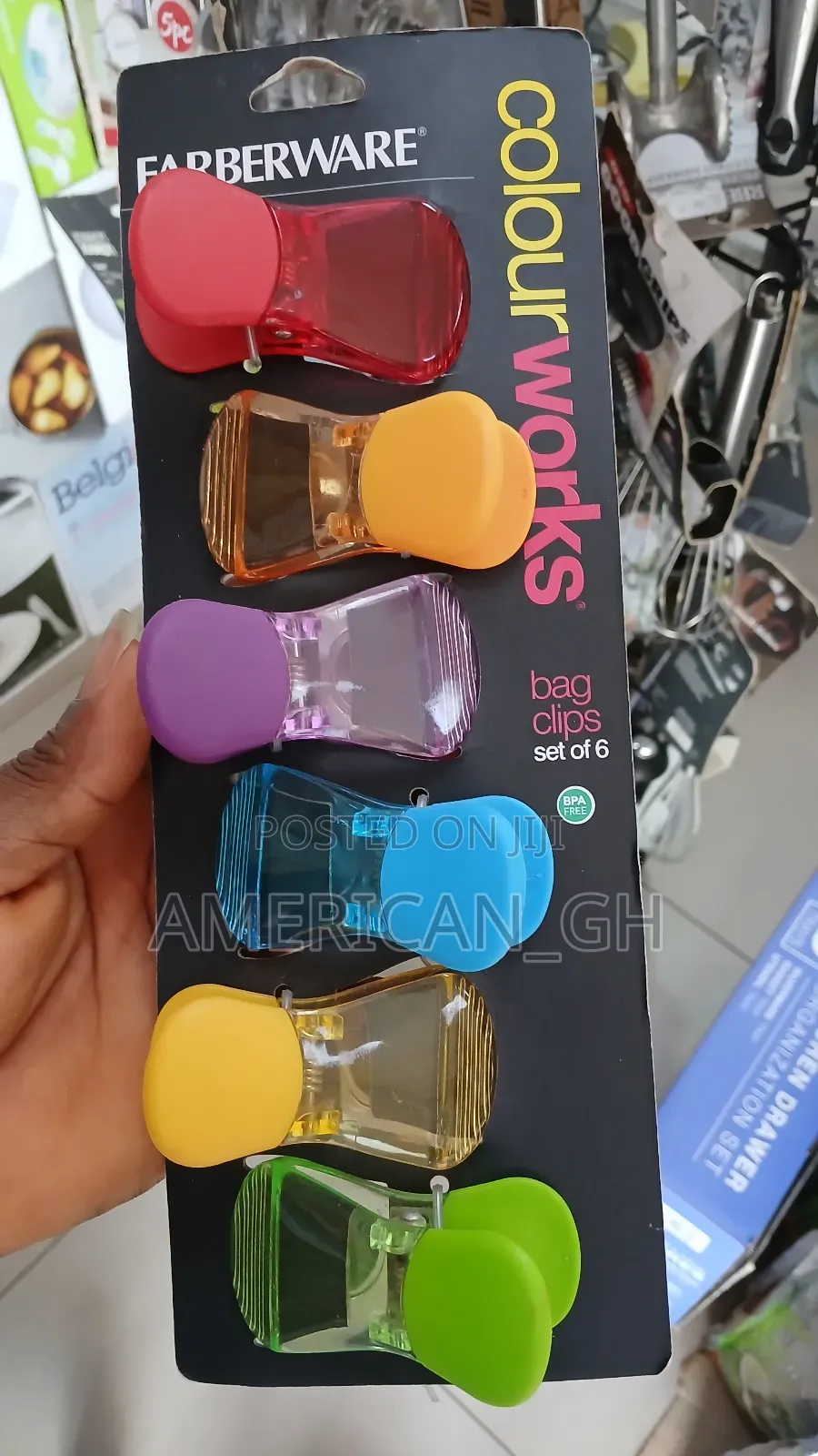 6 Fabareware Bag Clip Set