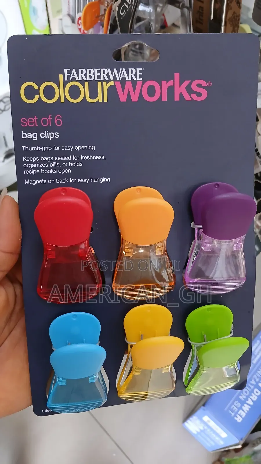 6 Fabareware Bag Clip Set