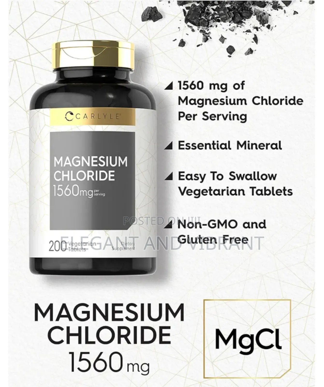 Magnesium Chloride 1560mg Per Serving | 200 Tablets