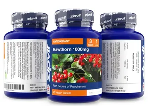 Hawthorn 1000mg, 90 Hawthorn Tablets. Antioxidant Support