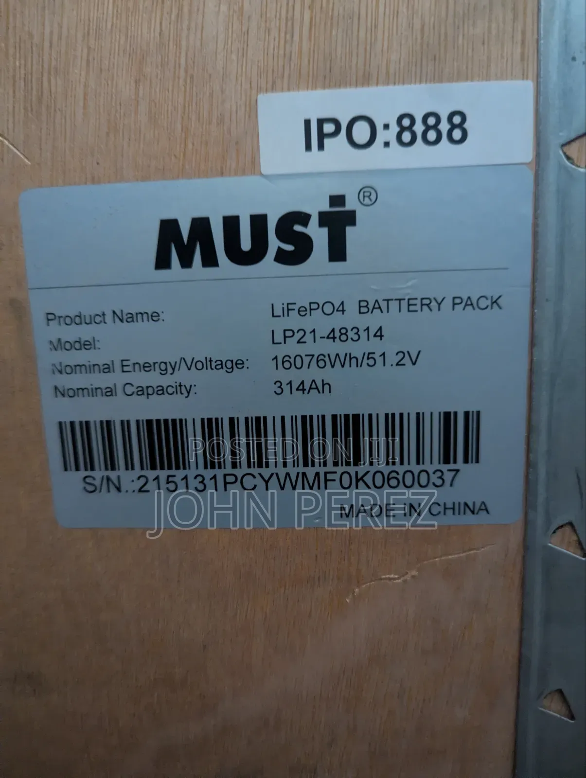 16kwh 315ah Must Lithium Battery